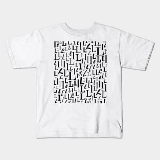 L - Typography (Black) Kids T-Shirt